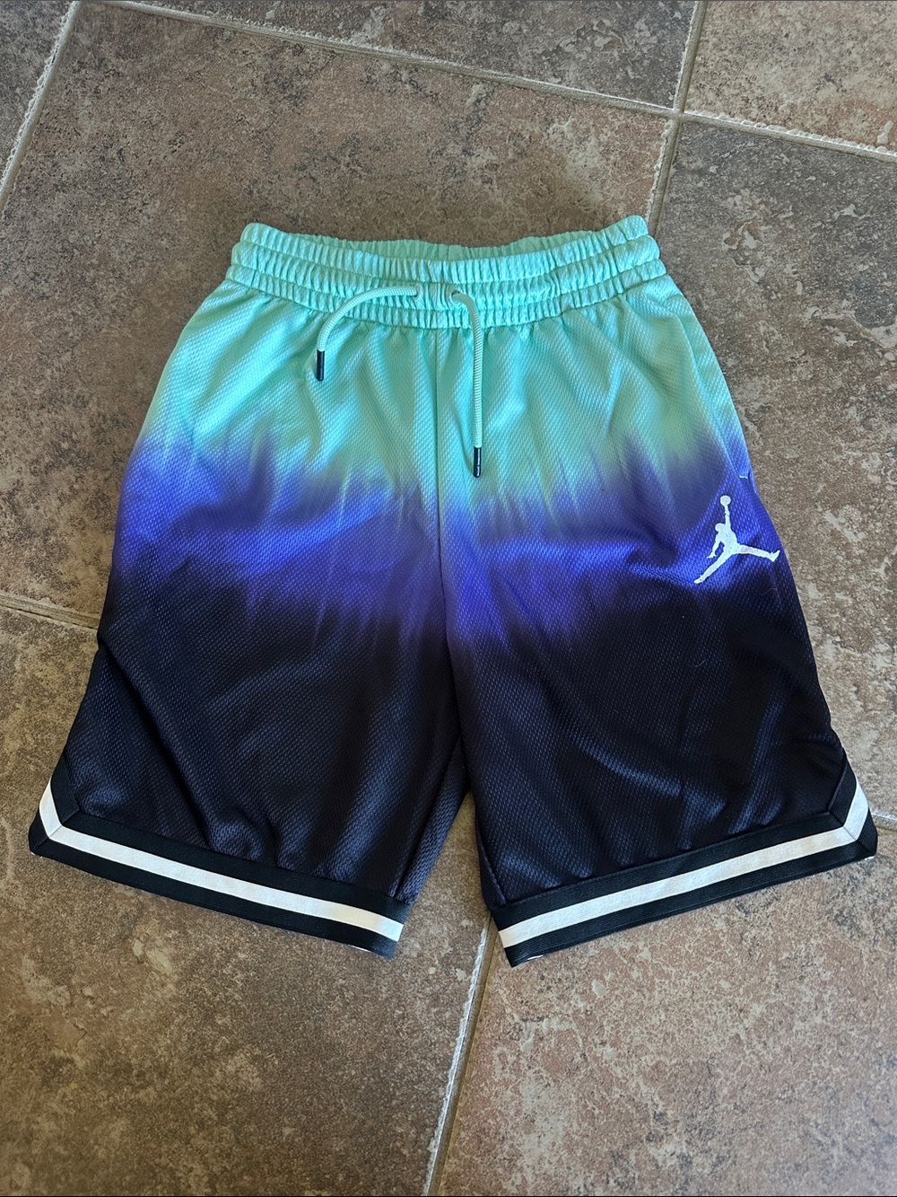 Nike Air Jordan Kids Aqua to Purple Gradient Basketball Shorts